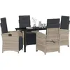 Image de vidaXL Salon de jardin avec coussins 5 pcs gris clair Poly-Rattan