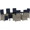 Image de vidaXL Salon de jardin avec coussins 7 pcs Gris Poly-Rotin