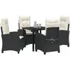 Image de vidaXL Salon de jardin avec coussins 5 pcs noir Poly-Rattan