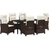 Image de vidaXL Salon de jardin avec coussins 7 pcs brun Poly-Rattan