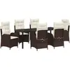 Image de vidaXL Salon de jardin avec coussins 7 pcs brun Poly-Rattan