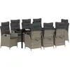 Image de vidaXL Salon de jardin avec coussins 9 pcs Gris Poly-Rotin