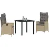 Image de vidaXL Salon de jardin avec coussins 3 pcs Beige Poly-Rattan