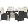 Image de vidaXL Salon de jardin avec coussins 5 pcs noir Poly-Rattan