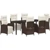 Image de vidaXL Salon de jardin avec coussins 7 pcs brun Poly-Rattan
