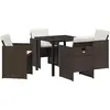 Image de vidaXL Ensemble de jardin 5 pcs brun Poly-Rattan