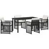 Image de vidaXL Ensemble de jardin 5 pcs noir Poly-Rattan