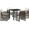 Image de vidaXL Ensemble de jardin 5 pcs brun Poly-Rattan
