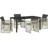 Image de vidaXL Ensemble de jardin 5 pcs gris clair Poly-Rotin