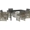 Image de vidaXL Salon de jardin 5 pcs Gris Acier revêtu par poudre
