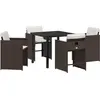 Image de vidaXL Ensemble de jardin 5 pcs brun Poly-Rattan