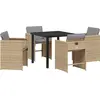 Image de vidaXL Ensemble de jardin 5 pcs Beige Poly-Rattan