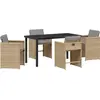 Image de vidaXL Ensemble de jardin 5 pcs Beige Poly-Rattan