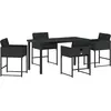 Image de vidaXL Ensemble de jardin 5 pcs noir Poly-Rattan