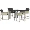 Image de vidaXL Ensemble de jardin 5 pcs gris clair Poly-Rotin