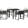 Image de vidaXL Ensemble de jardin 5 pcs noir Poly-Rattan