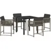 Image de vidaXL Ensemble de jardin 5 pcs Gris Poly-Rotin