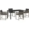 Image de vidaXL Ensemble de jardin 5 pcs Gris Poly-Rotin