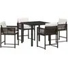 Image de vidaXL Ensemble de jardin 5 pcs brun Poly-Rattan