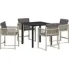 Image de vidaXL Ensemble de jardin 5 pcs gris clair Poly-Rotin