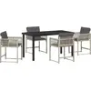 Image de vidaXL Ensemble de jardin 5 pcs gris clair Poly-Rotin