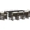 Image de vidaXL Ensemble de jardin 9 pcs brun Poly-Rattan