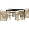 Image de vidaXL Ensemble de jardin 5 pcs Beige Poly-Rattan