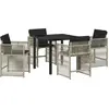 Image de vidaXL Ensemble de jardin 5 pcs gris clair Poly-Rotin
