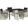 Image de vidaXL Ensemble de jardin 5 pcs gris clair Poly-Rotin