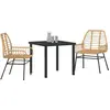 Image de vidaXL Ensemble de jardin 3 pcs brun Poly-Rattan