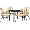 Image de vidaXL Ensemble de jardin 5 pcs brun Poly-Rattan