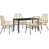 Image de vidaXL Ensemble de jardin 5 pcs brun Poly-Rattan
