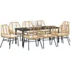 Image de vidaXL Ensemble de jardin 9 pcs brun Poly-Rattan