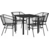 Image de vidaXL Ensemble de jardin 5 pcs noir Poly-Rattan