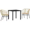 Image de vidaXL Ensemble de jardin 3 pcs brun Poly-Rattan