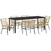 Image de vidaXL Ensemble de jardin 7 pcs brun Poly-Rattan