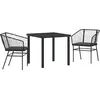 Image de vidaXL Ensemble de jardin 3 pcs noir Poly-Rotin