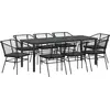 Image de vidaXL Ensemble de jardin 9 pcs noir Poly-Rattan