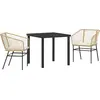 Image de vidaXL Ensemble de jardin 3 pcs brun Poly-Rattan