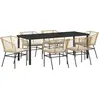 Image de vidaXL Ensemble de jardin 7 pcs brun Poly-Rattan
