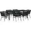 Image de vidaXL Ensemble de jardin 7 pcs noir Acier revêtu par poudre