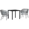Image de vidaXL Ensemble de salle à manger de jardin 3 pièces Acier thermolaqué gris