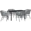 Image de vidaXL Ensemble de jardin pour 5 personnes, gris, en acier avec revêtement par poudre