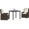 Image de vidaXL Ensemble de jardin 3 pcs brun Poly-Rattan