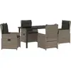 Image de vidaXL Ensemble de jardin 5 pcs Gris Poly-Rotin