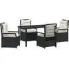 Image de vidaXL Ensemble de jardin 5 pcs noir Poly-Rattan