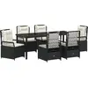 Image de vidaXL Ensemble de jardin 7 pcs noir Poly-Rattan