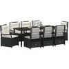 Image de vidaXL Ensemble de jardin 9 pcs noir Poly-Rattan