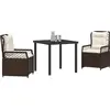 Image de vidaXL Ensemble de jardin 3 pcs brun Poly-Rattan