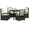 Image de vidaXL Ensemble de jardin 5 pcs brun Poly-Rattan